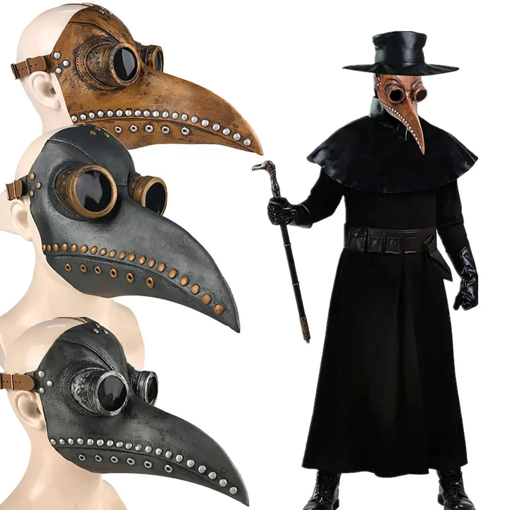 Halloween Plague Doctor Bird Mask Long Nose Beak Cosplay Steampunk Scary Latex Mask Halloween Costume Props Party Favors