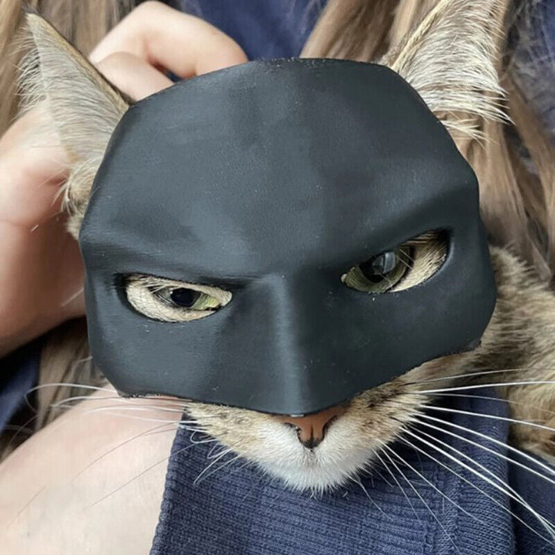 Batman Mask for Cats, Black 3D Printed, Halloween Costume for Your Cat