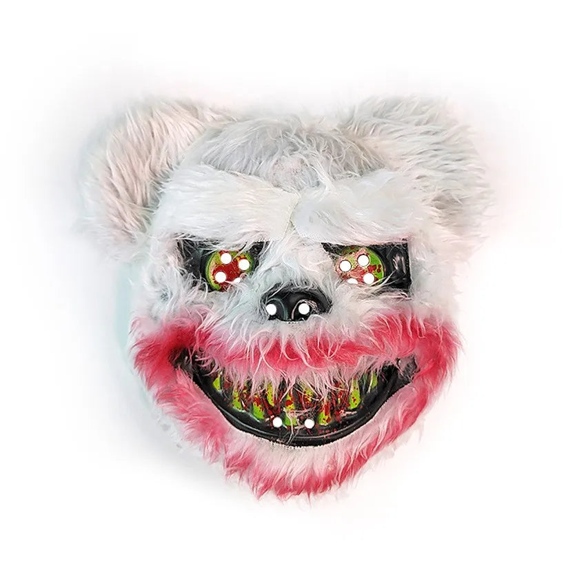 1Pcs Plush Bear Mask Halloween Ghost Festival Mask Realistic Bloody Bear Headgear Performance Prop Halloween Horror Mask