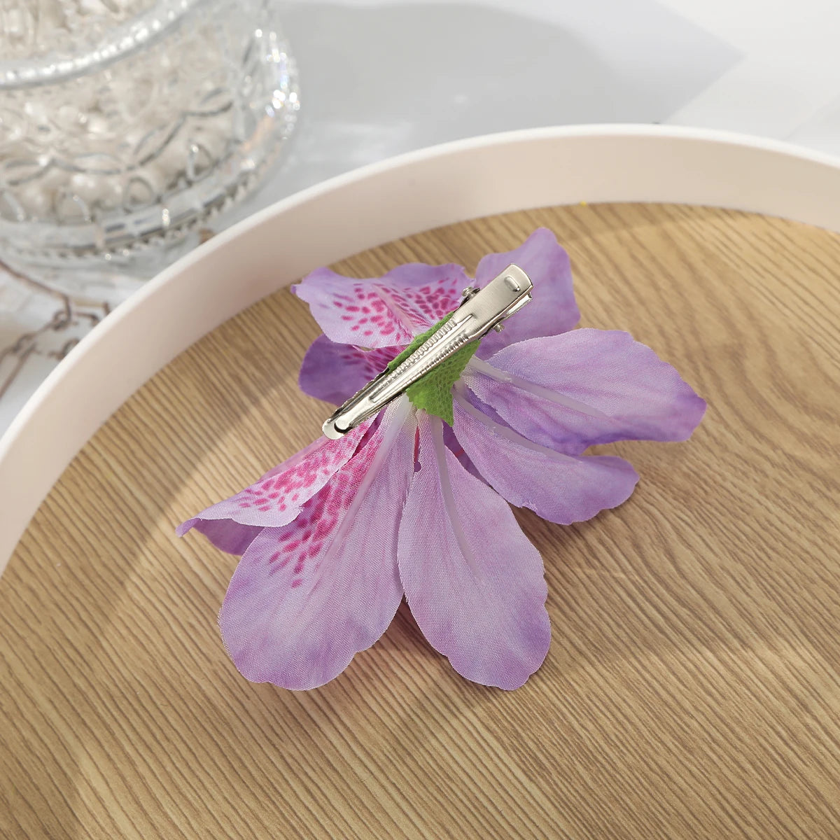 Simulated Flower Hair Clip Purple Seaside Holiday Hairpin Side Clip Styling Hair Accessories Korean Temperament Hairpin