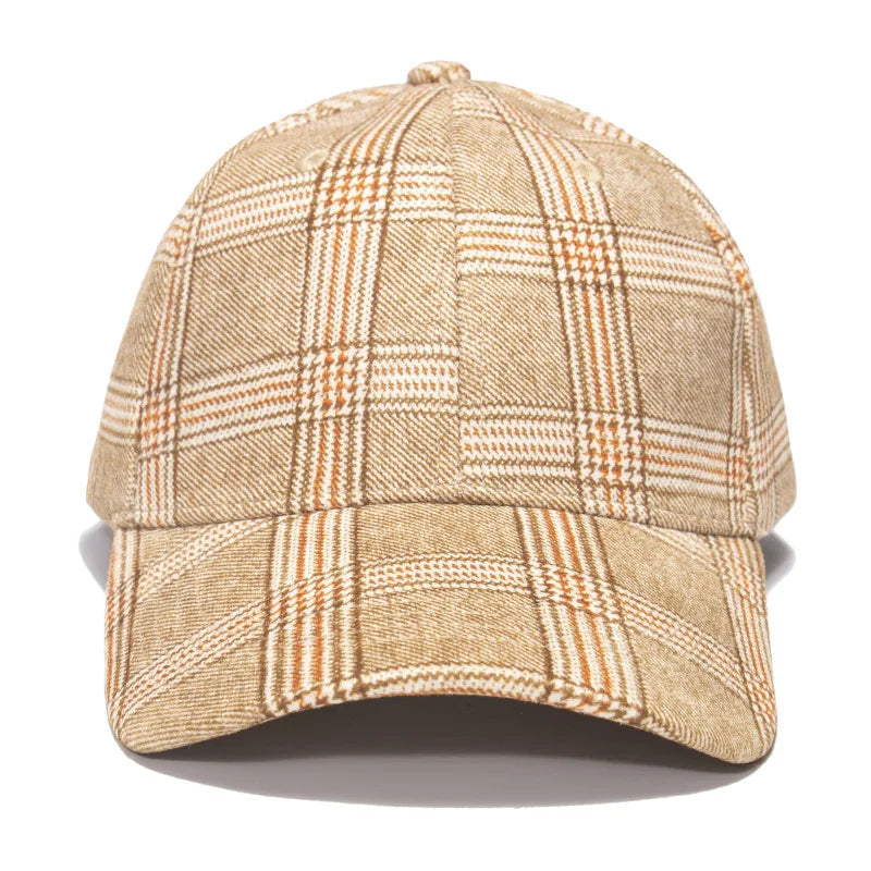 New Baseball Cap Thermal Plaid Outdoor Sun Block Cap Cap