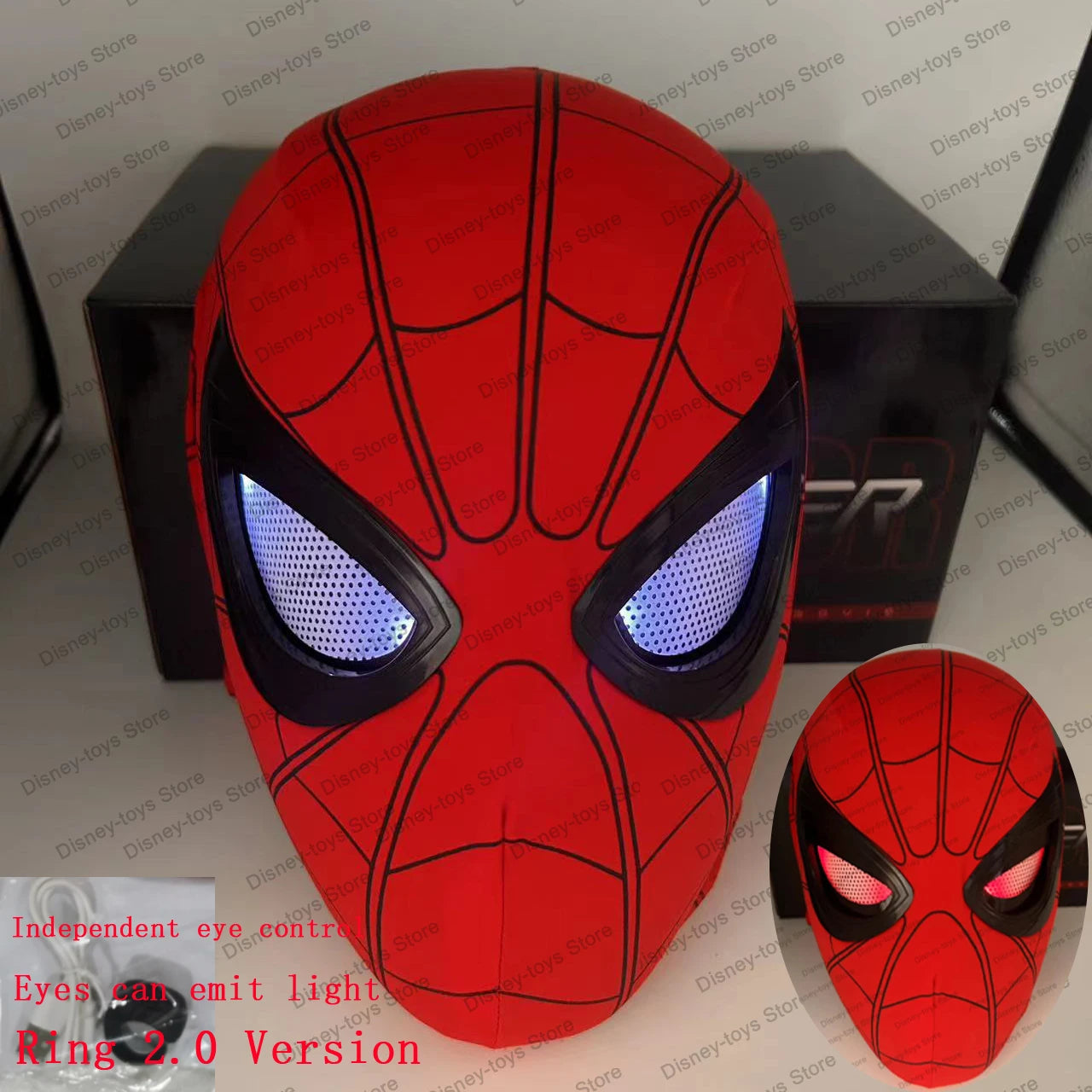 Mascara Spiderman Headgear Cosplay Moving Eyes Electronic Mask Spider Man 1:1 Remote Control Elastic Toys for Adults Kids Gift