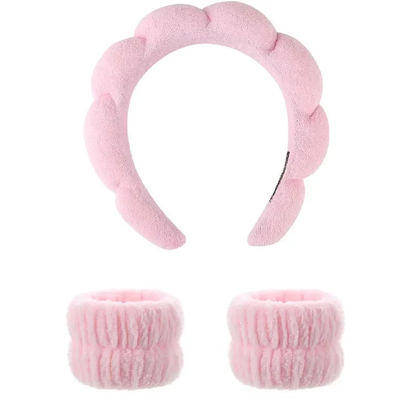 Sponge Headbands for Women Girls Puffy Hair Band Makeup Bubble Terry Cloth Co Spa Retro Hairband Women Hair Accessories Headwear