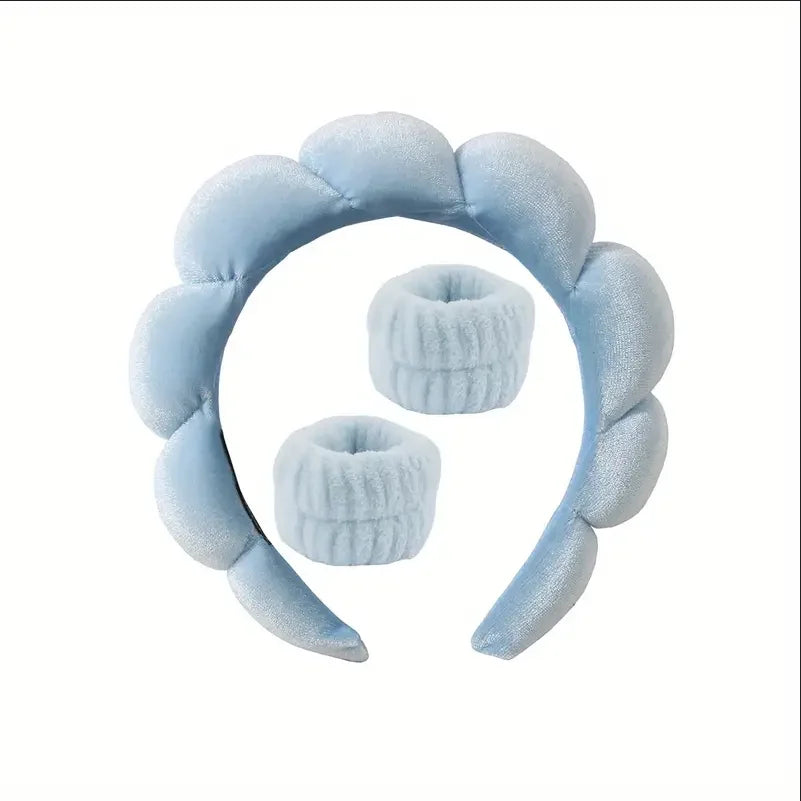 Sponge Headbands for Women Girls Puffy Hair Band Makeup Bubble Terry Cloth Co Spa Retro Hairband Women Hair Accessories Headwear