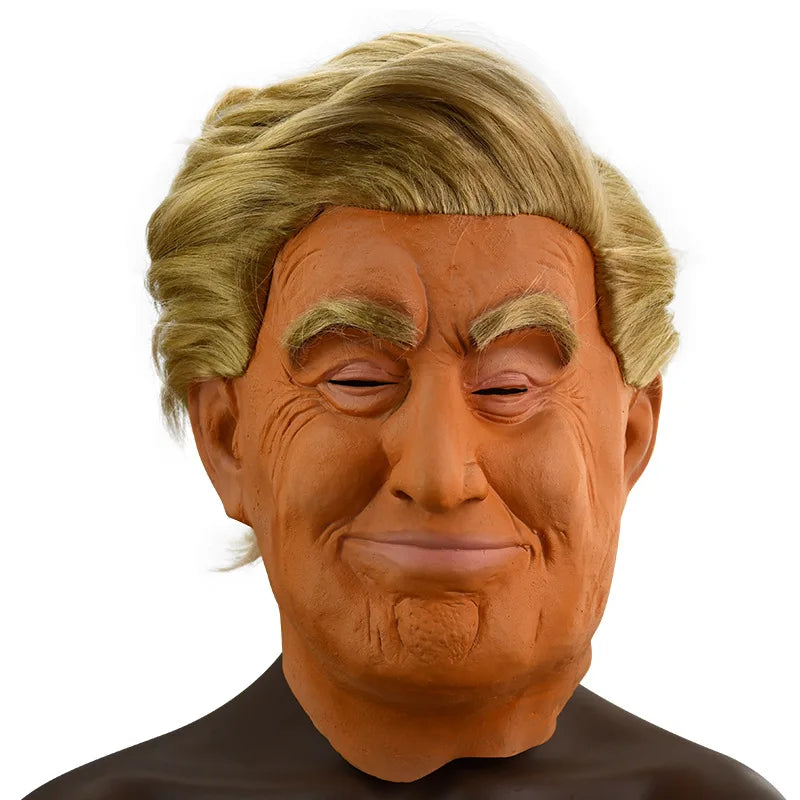 Trump Latex Full Head Face Human Mask for Mask Festival Halloween Costume Role Play Party Donald Trump Presidential Cosplay Fun