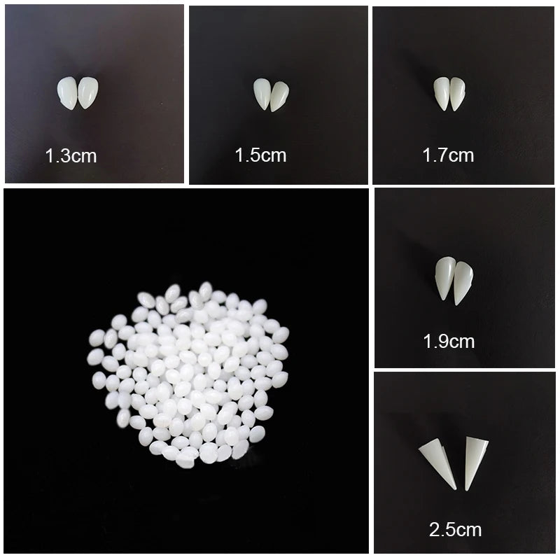 Halloween Decoration Vampire Teeth Fangs Dentures Props Halloween Cosplay Props False Fangs with Solid Glue Halloween Props