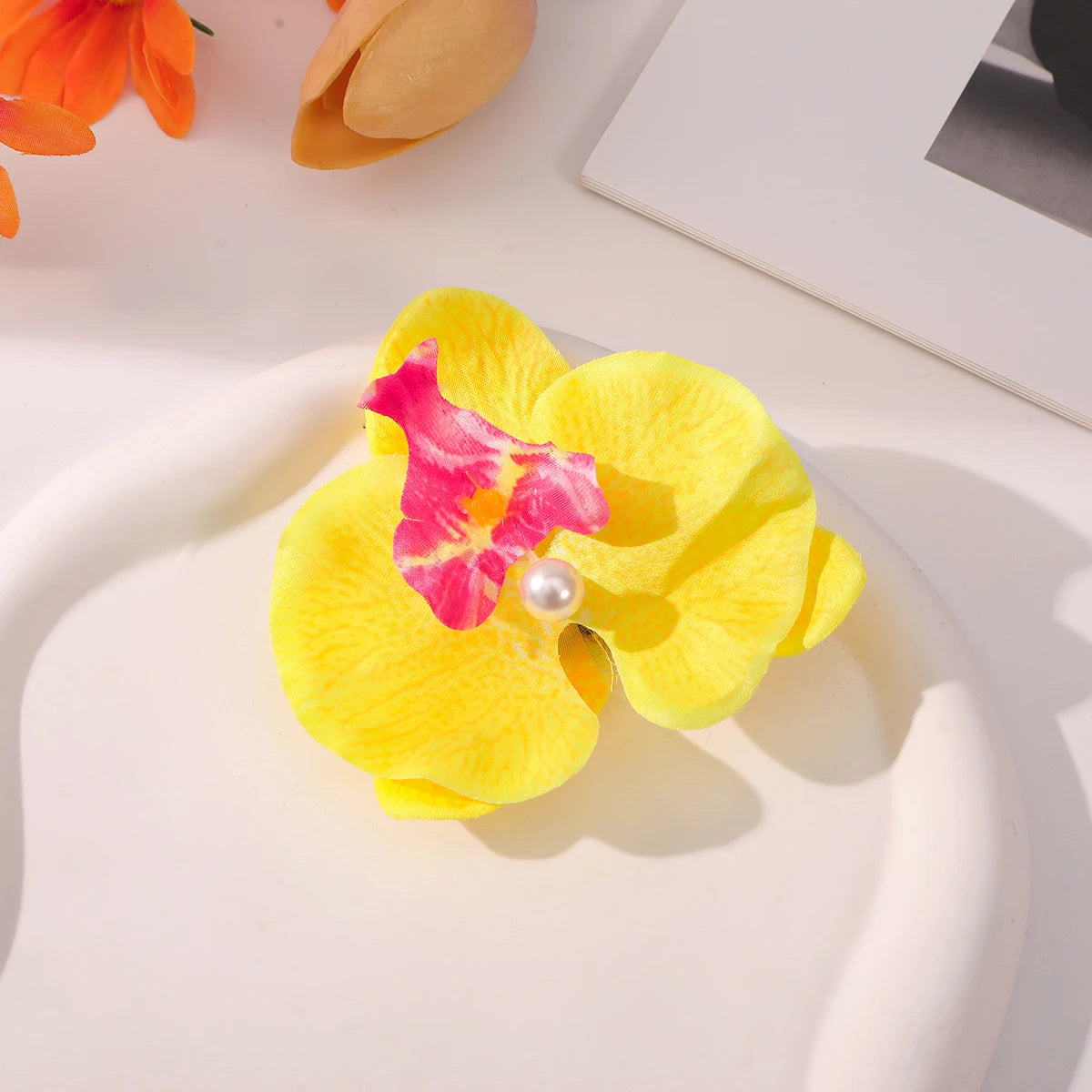 Simulated Flower Hair Clip Purple Seaside Holiday Hairpin Side Clip Styling Hair Accessories Korean Temperament Hairpin