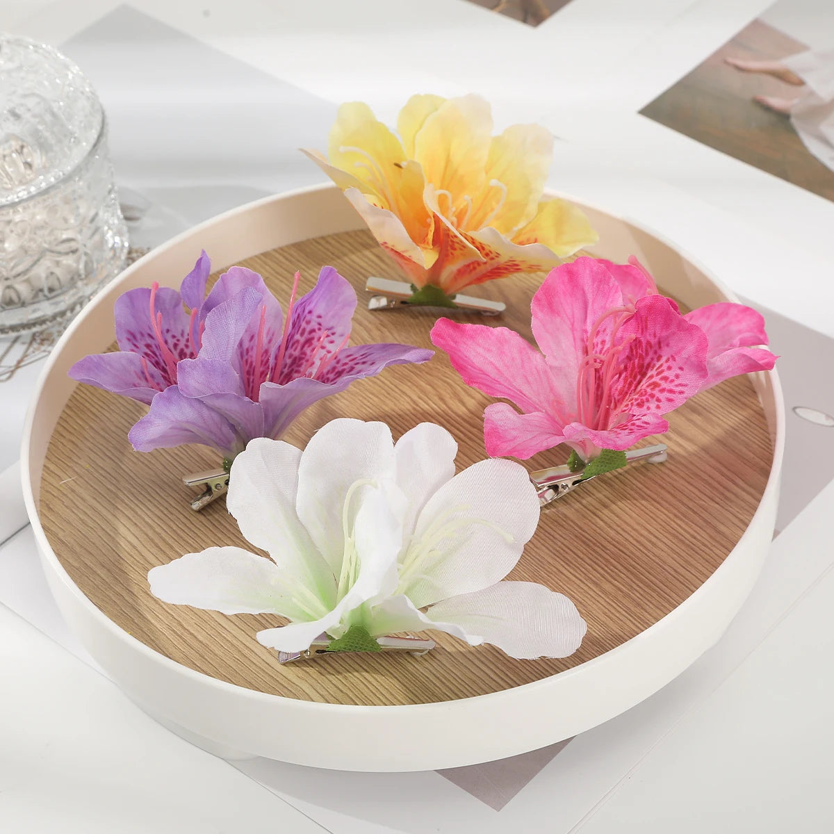 Simulated Flower Hair Clip Purple Seaside Holiday Hairpin Side Clip Styling Hair Accessories Korean Temperament Hairpin