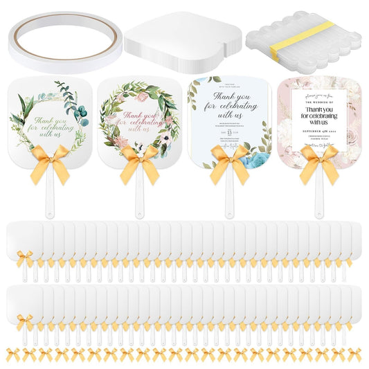 Sublimation Wedding Fans Handheld Set Double Sided Sublimation Fans Includes ...