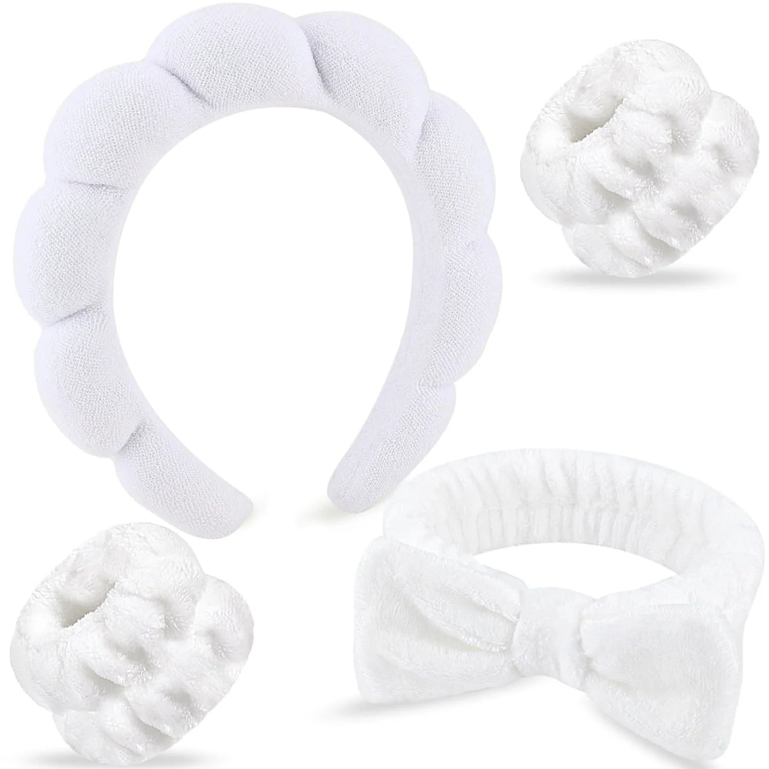 Sponge Headbands for Women Girls Puffy Hair Band Makeup Bubble Terry Cloth Co Spa Retro Hairband Women Hair Accessories Headwear