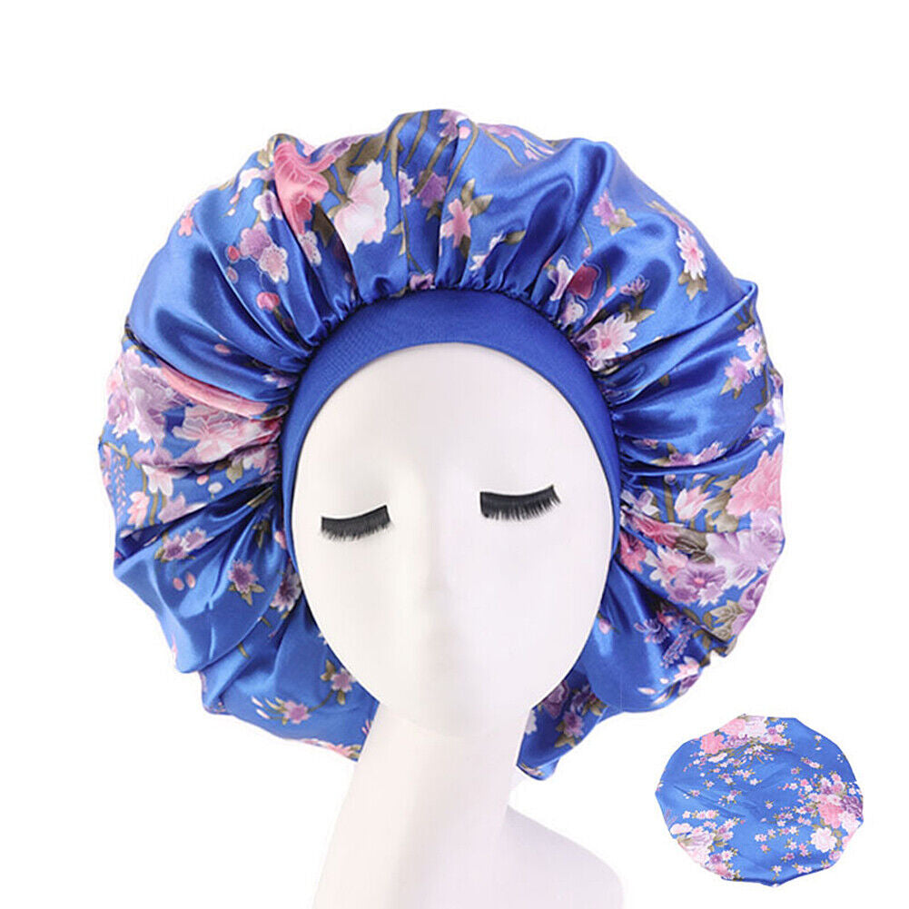 US Extra Large Long Hair Care Satin Bonnet Cap Night Sleep Hat Head Wrap Cover