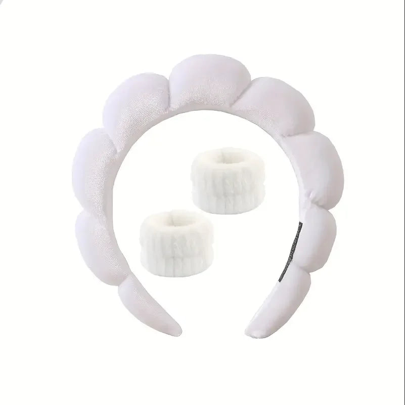 Sponge Headbands for Women Girls Puffy Hair Band Makeup Bubble Terry Cloth Co Spa Retro Hairband Women Hair Accessories Headwear