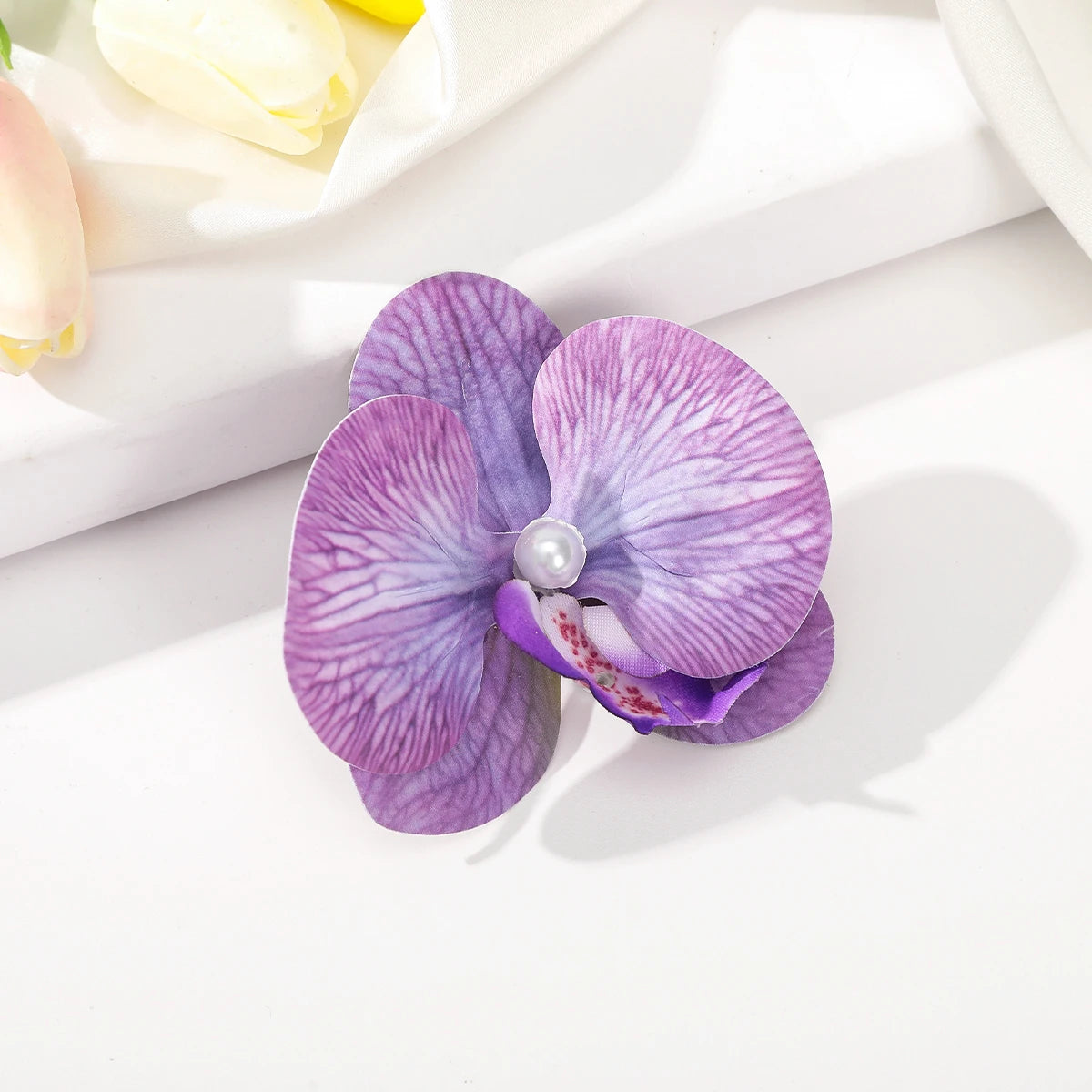 Simulated Flower Hair Clip Purple Seaside Holiday Hairpin Side Clip Styling Hair Accessories Korean Temperament Hairpin