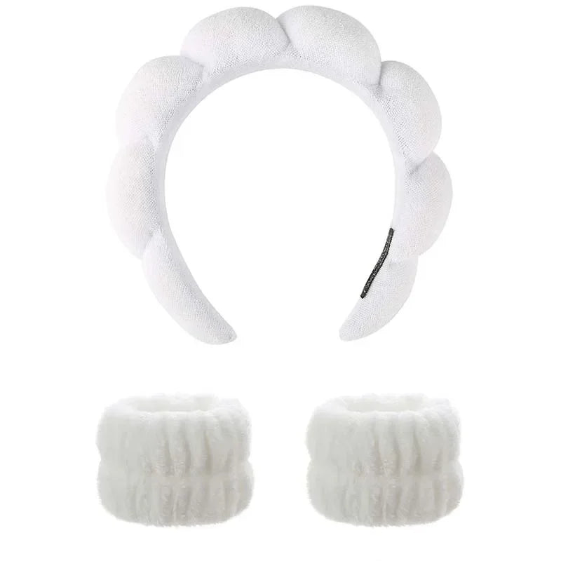 Sponge Headbands for Women Girls Puffy Hair Band Makeup Bubble Terry Cloth Co Spa Retro Hairband Women Hair Accessories Headwear