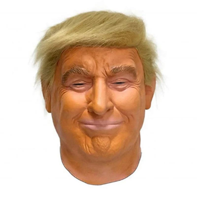 Trump Latex Full Head Face Human Mask for Mask Festival Halloween Costume Role Play Party Donald Trump Presidential Cosplay Fun