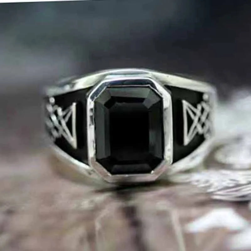 Sigil of Lucifer Satan Seal Ring Gothic Stainless Steel Signet Finger Rings Biker Punk Silver Color Jewelry Festival Gift