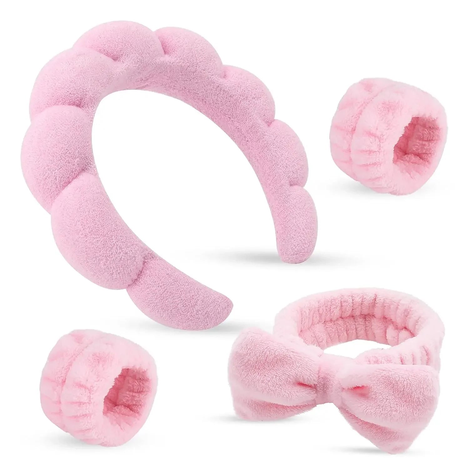 Sponge Headbands for Women Girls Puffy Hair Band Makeup Bubble Terry Cloth Co Spa Retro Hairband Women Hair Accessories Headwear