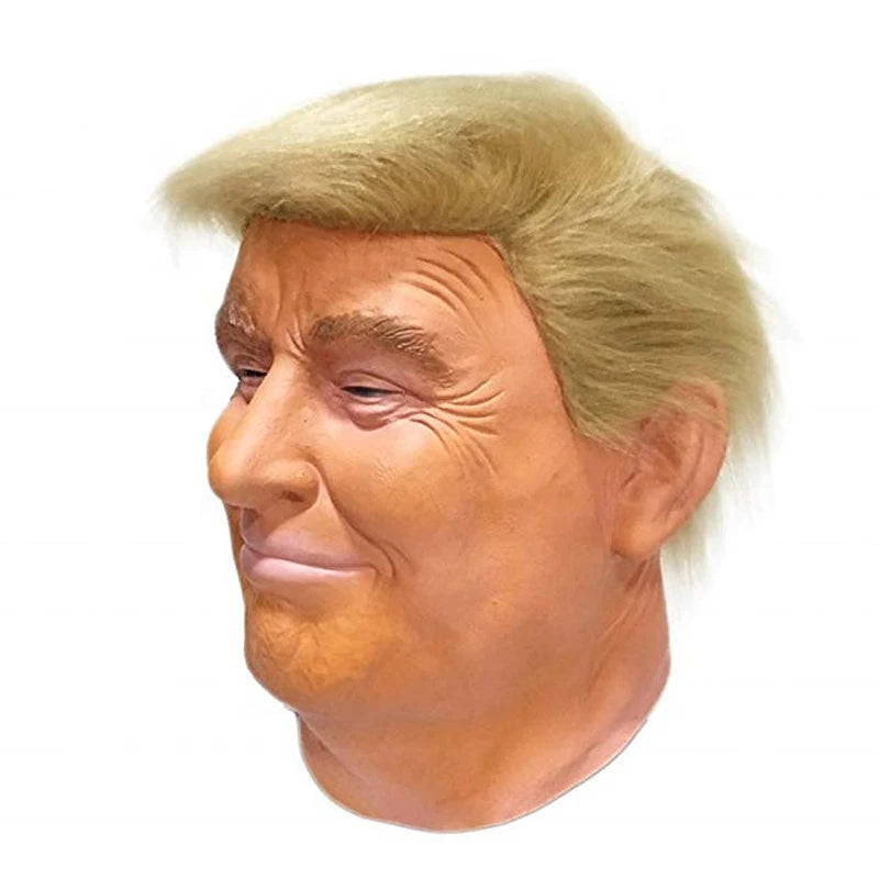 Trump Latex Full Head Face Human Mask for Mask Festival Halloween Costume Role Play Party Donald Trump Presidential Cosplay Fun