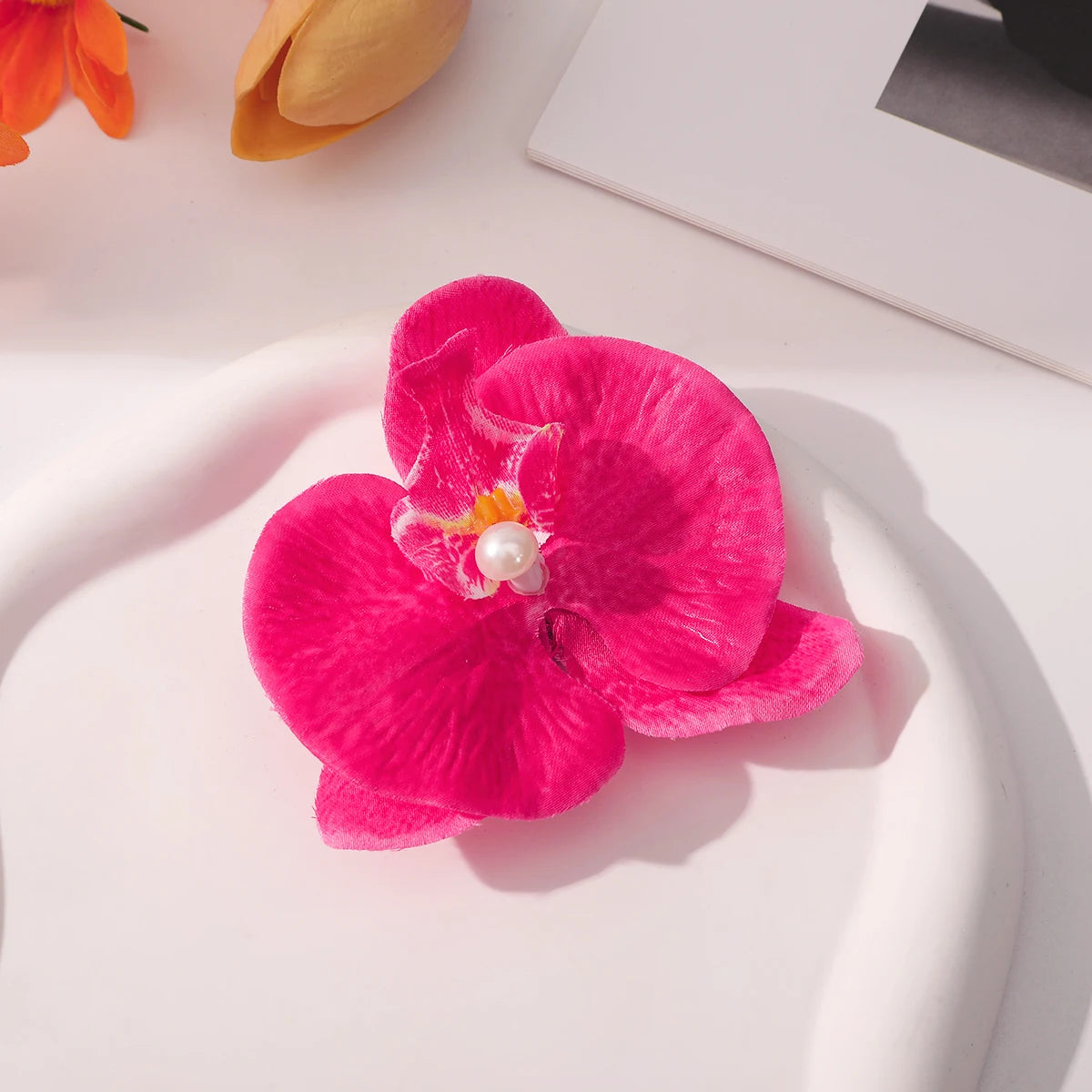 Simulated Flower Hair Clip Purple Seaside Holiday Hairpin Side Clip Styling Hair Accessories Korean Temperament Hairpin