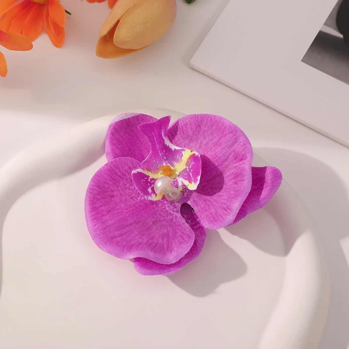 Simulated Flower Hair Clip Purple Seaside Holiday Hairpin Side Clip Styling Hair Accessories Korean Temperament Hairpin