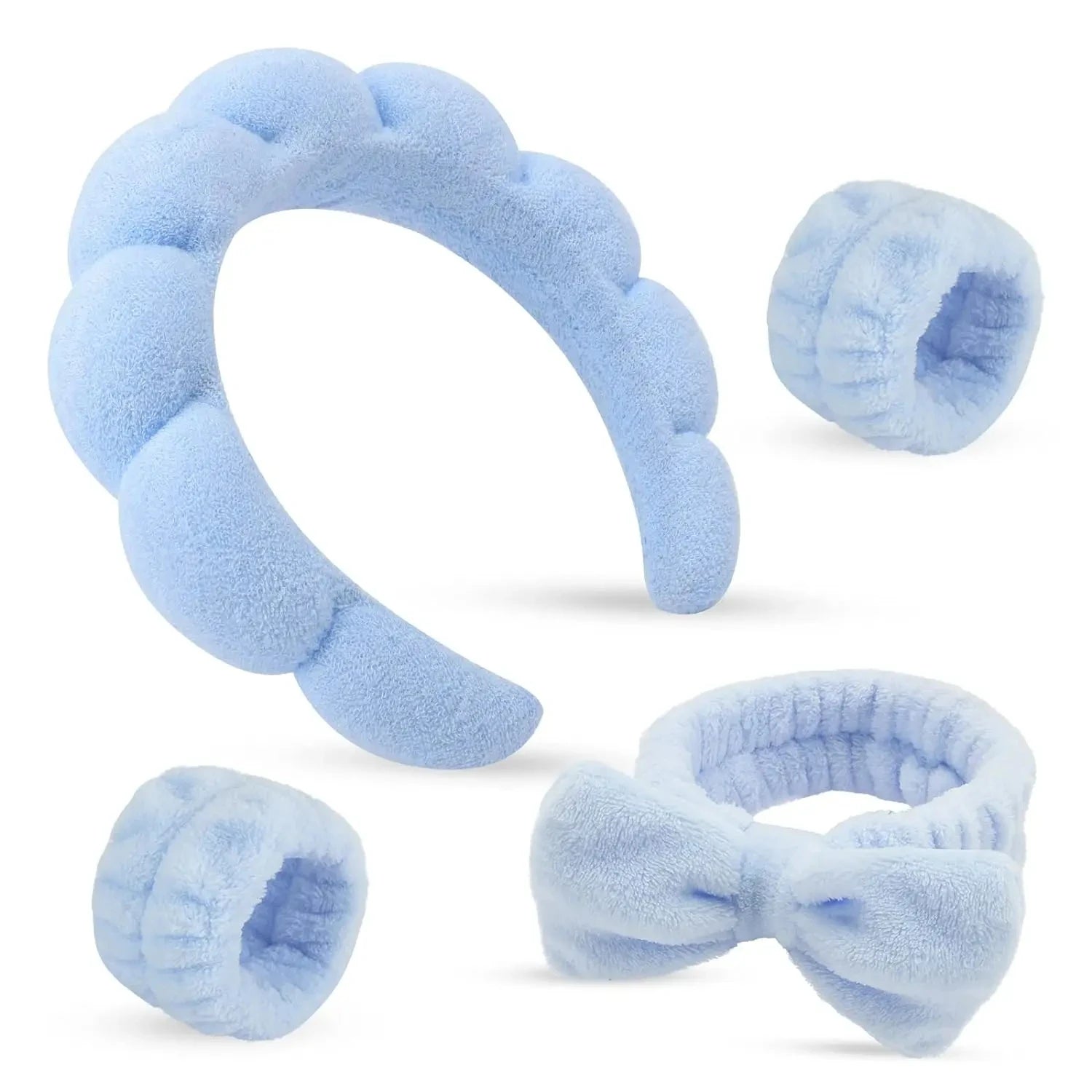 Sponge Headbands for Women Girls Puffy Hair Band Makeup Bubble Terry Cloth Co Spa Retro Hairband Women Hair Accessories Headwear