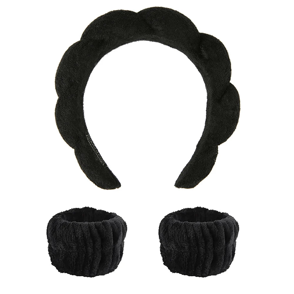 Sponge Headbands for Women Girls Puffy Hair Band Makeup Bubble Terry Cloth Co Spa Retro Hairband Women Hair Accessories Headwear