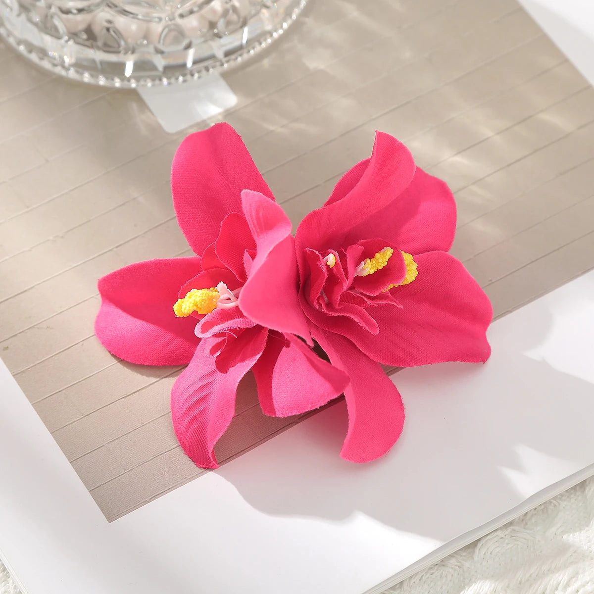 Simulated Flower Hair Clip Purple Seaside Holiday Hairpin Side Clip Styling Hair Accessories Korean Temperament Hairpin