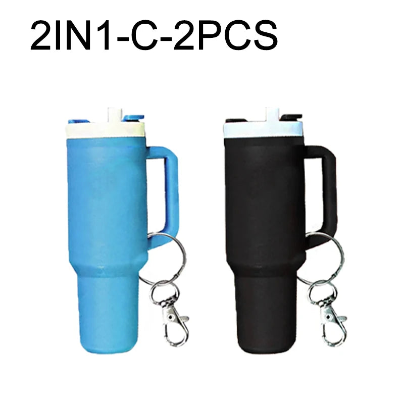 Colorful Mug Keychain Miniature Tumbler Cup Replica Keychain Chapstick Holder Charm Bar Stash Tumbler Mini Cup Keychain