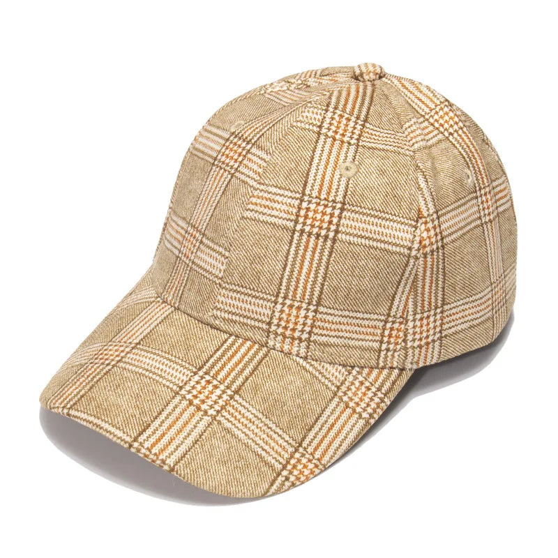 New Baseball Cap Thermal Plaid Outdoor Sun Block Cap Cap