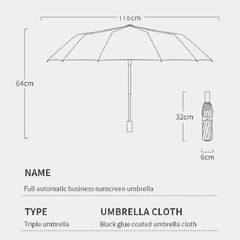 Xiaomi 12 Bone Solid Color Automatic Umbrella Weightlight Collapsible Large Size Sunshade Uv Protection for Women Man