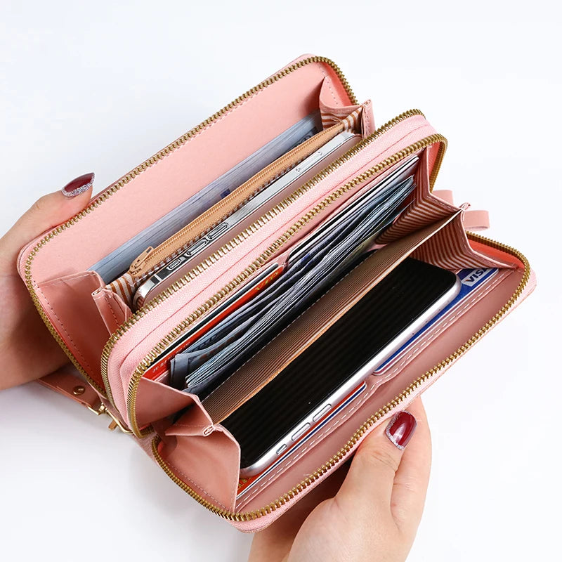 2024 New Purse Ladies Long Zipper Wallet Fashion Embossed Large-Capacity Mobile Phone Pocket Purse