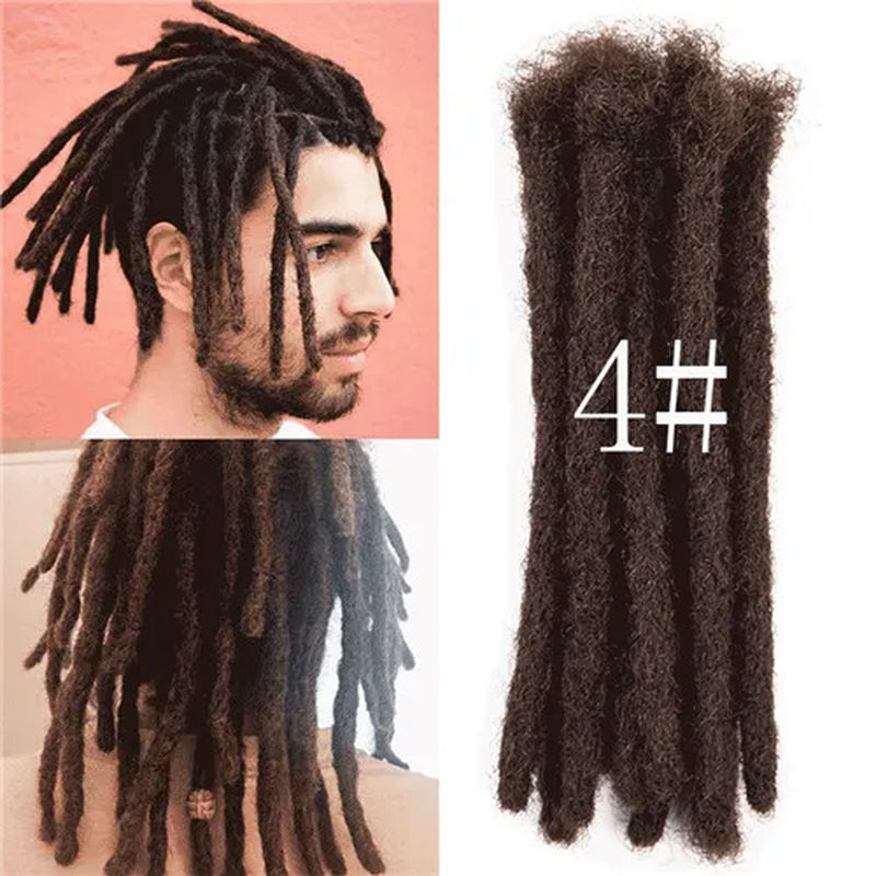 10 Inch Synthetic Dreadlocks Men Handmade Crochet Braiding 6 Inch Dreadlocks Hair Extensions Hip Hop Pure Color