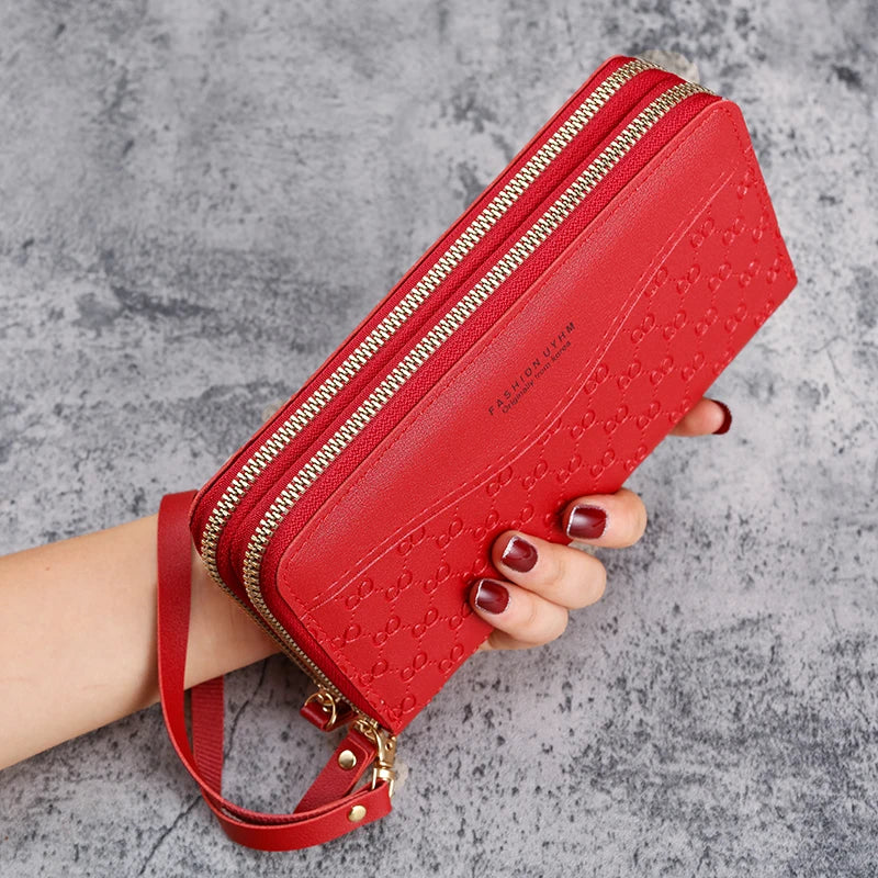 2024 New Purse Ladies Long Zipper Wallet Fashion Embossed Large-Capacity Mobile Phone Pocket Purse