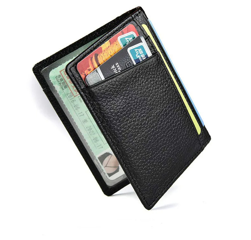 Super Slim Soft Wallet 100% Genuine Leather Mini Credit Card Wallet Purse Card Holders Men Wallet Thin Small